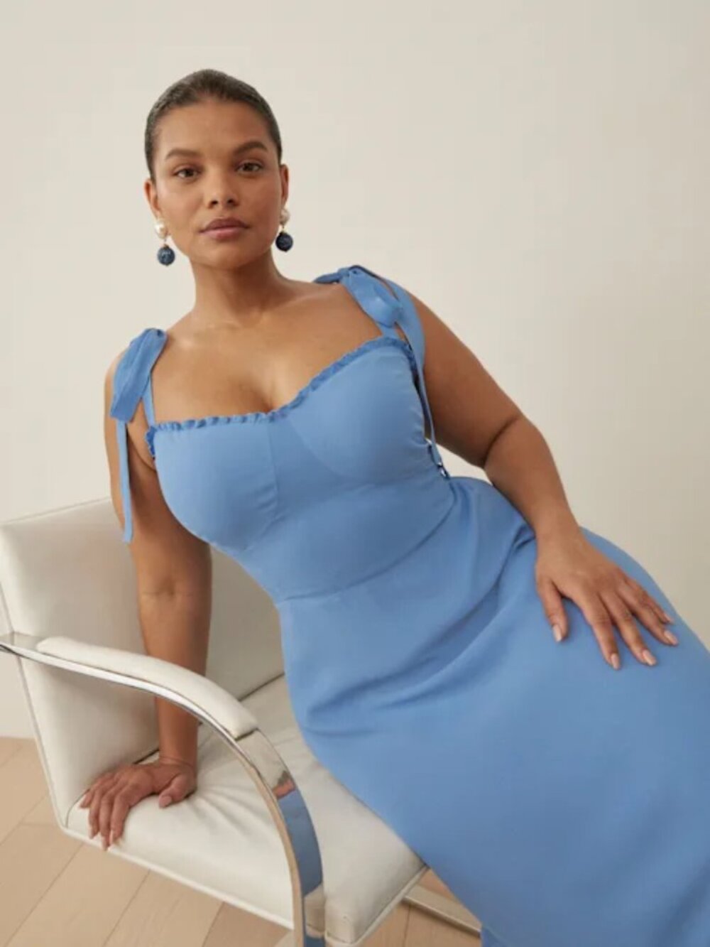 Reformation Nikita Dress Es Azure - Size 20 - Picture 3 of 3